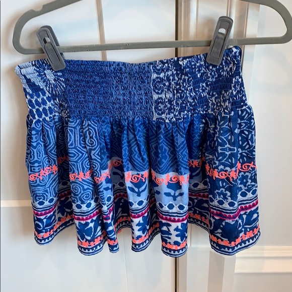 Blue and pink printed mini skirt - Picture 2 of 2